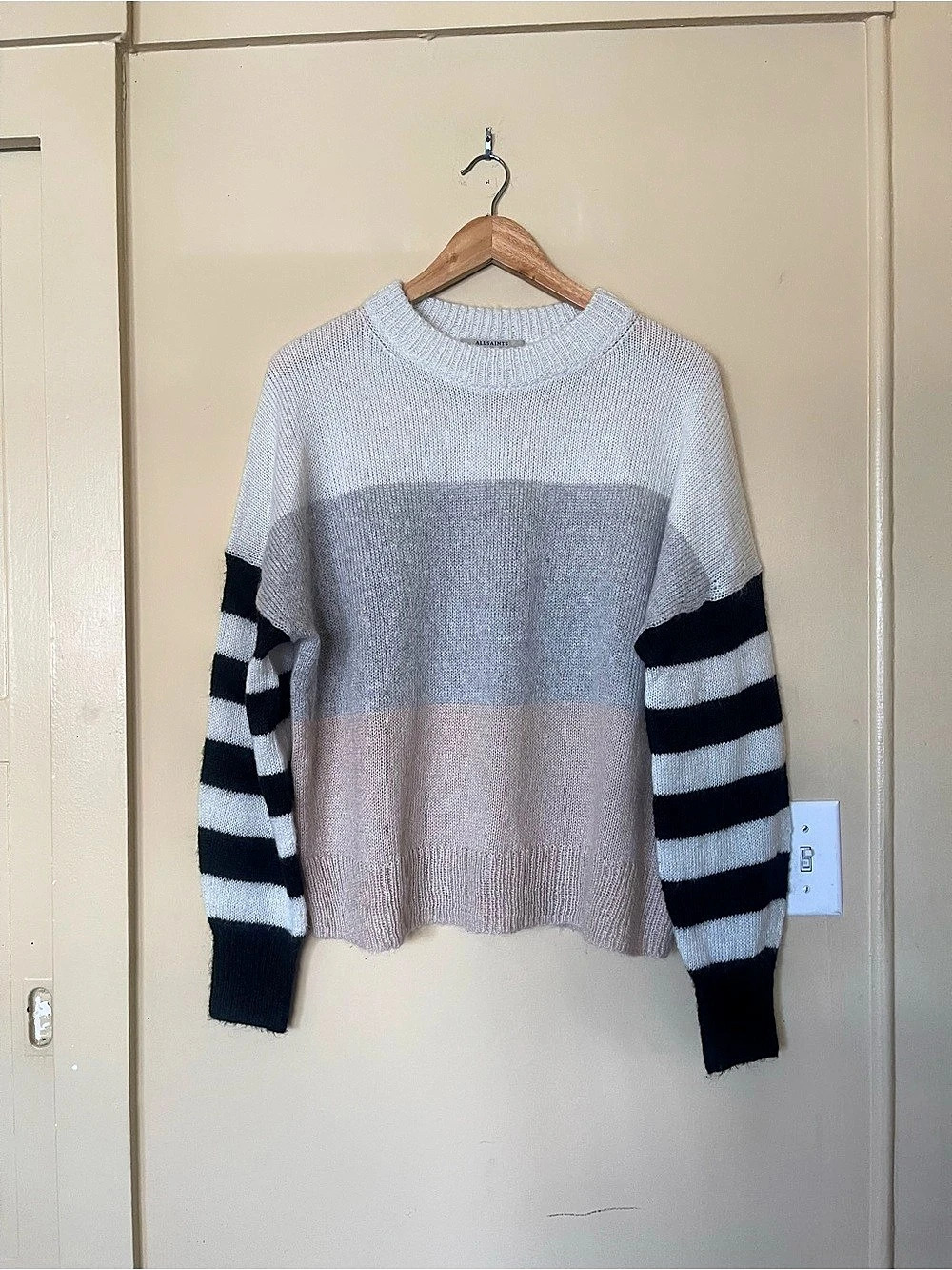 AllSaints Nicolai Jumper Color Block Knit Sweater Size XS